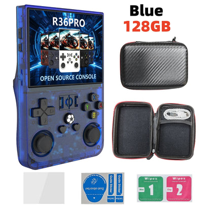 Open Source R36 PRO Retro Handheld Game Console 3.5" IPS Screen Linux Portable Player with 128GB Games