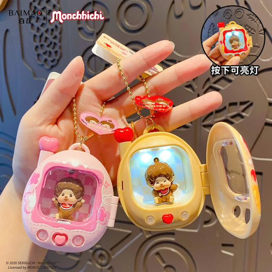 Cute Cartoon Backpack with Glowing Figurine Keychain - Funny Pet-Themed Schoolbag Pendant