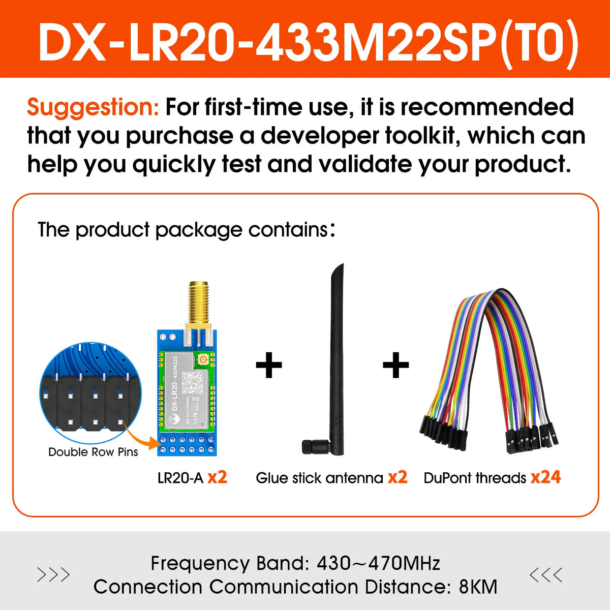 LLCC68 LoRa Wireless Module - DX-LR20 22dBm Long-Range SMD RF Module for 433/475/868/915MHz Frequencies