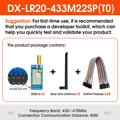 LLCC68 LoRa Wireless Module - DX-LR20 22dBm Long-Range SMD RF Module for 433/475/868/915MHz Frequencies