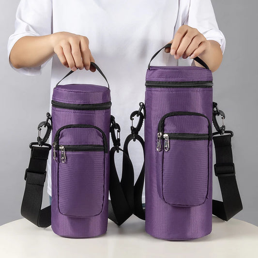 1L/2L Insulated Water Bottle Cooler Bag - Oxford Cloth Refrigerated Storage Pouch for Travel, Hiking & Climbing