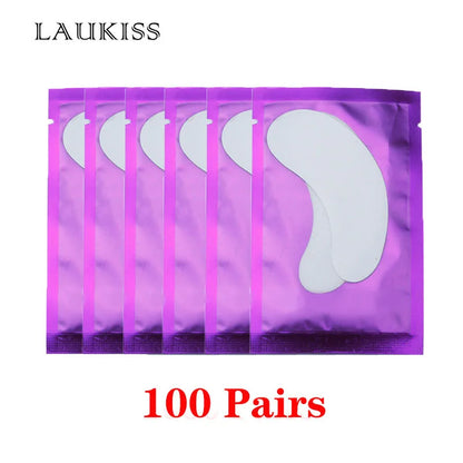 25/50/100 Pairs Hydrogel Eye Patches | Lint-Free Under Eyelash Pads for False Eyelash Application | LAUKISS Paper Stickers