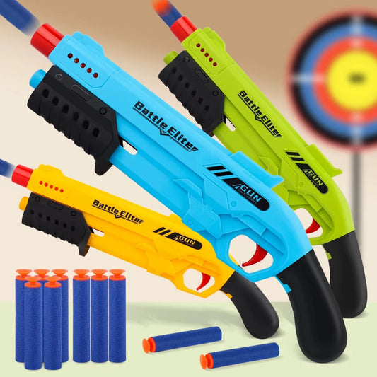 Soft Bullet Blaster Toy Gun - Durable Outdoor Foam Dart Launcher for Boys & Girls, Halloween & Christmas Gifts