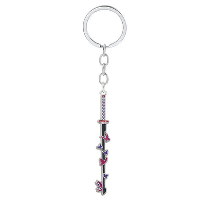 Anime Demon Slayer Sword Keychain – Mini Japanese Katana Enamel Pendant Souvenir Key Ring Bag Charm Exquisite Gift Decor