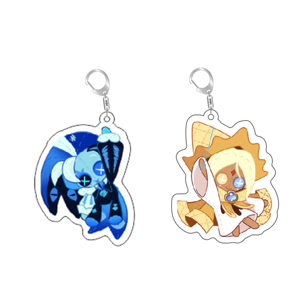 Cookie Chibis Keychain – Shadow, Milk & Pure Vanilla Bag Keyrings for Gamer Fans