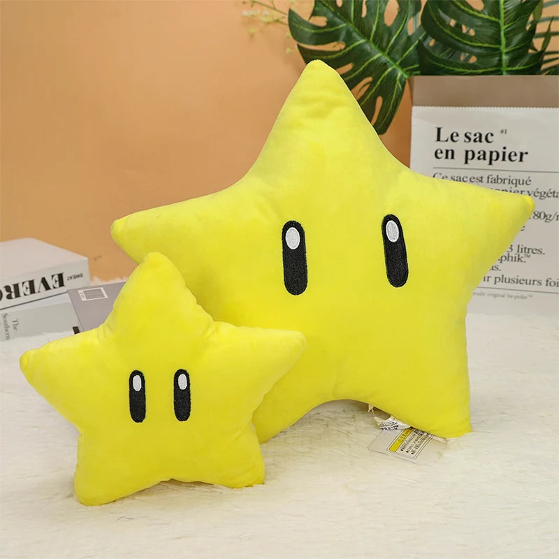 Super Bros Yellow Super Star Plush Doll — Shine Sprite Stuffed Toy Pillow Kids Gift