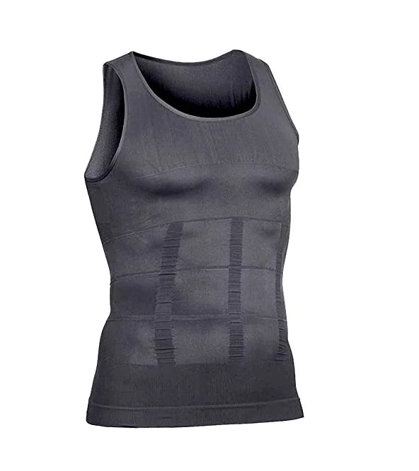 YBFDO Men's Slimming Body Shaper Compression Vest - Seamless Waist Trainer Tank Top for Weight Loss and Belly Control