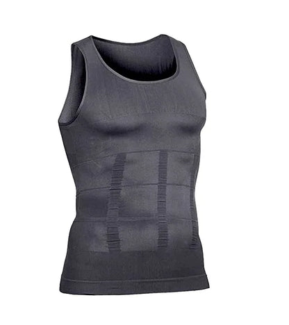 YBFDO Men's Slimming Body Shaper Compression Vest - Seamless Waist Trainer Tank Top for Weight Loss and Belly Control