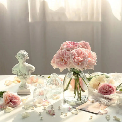 Retro Hydroponic Transparent Glass Vase — INS Style Flower Vase for Desktop, Home, Wedding & Party Decoration