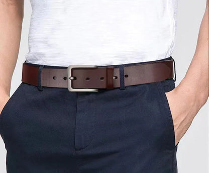 Men’s Luxury Designer PU Leather Belt – Adjustable Alloy Buckle for Jeans & Business (105-125cm)