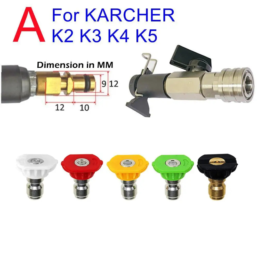 High-Pressure Washer Ball Valve Kit - 1/4" Quick Connector for Karcher, Lavor, Stihl & Nilfisk Hoses