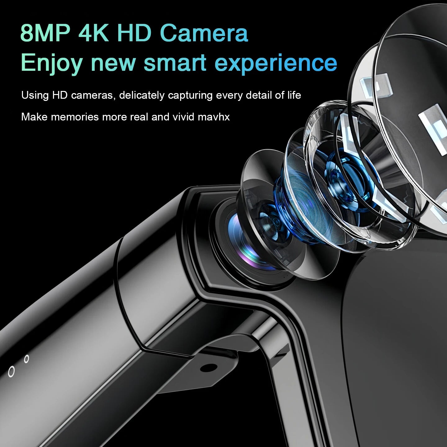 AI Smart Glasses - 800W HD Camera 1080P Video Recording 100+ Language Translation Bluetooth Music & Call Sunglasses