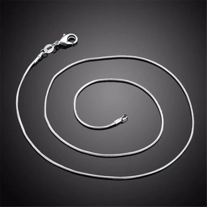 1MM 925 Sterling Silver Snake Chain Necklace – High-Quality Fashion Jewelry for Men & Women