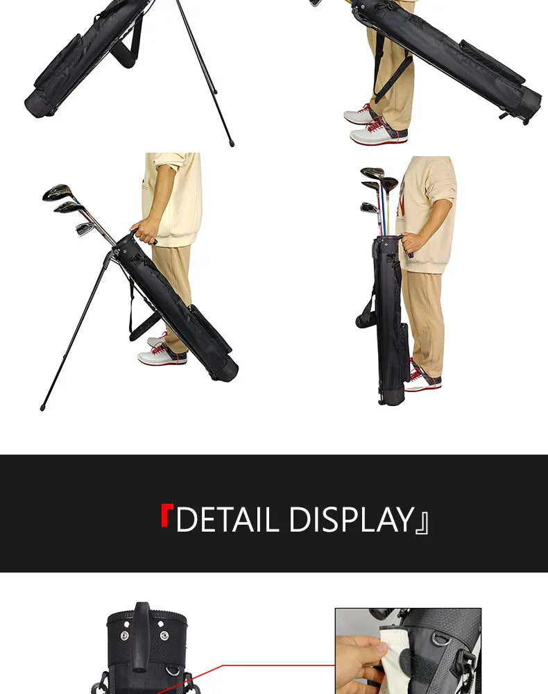Lightweight Golf Club Bag with Bracket - Waterproof Stand Carry Bag, Golf Gun Rack Design
