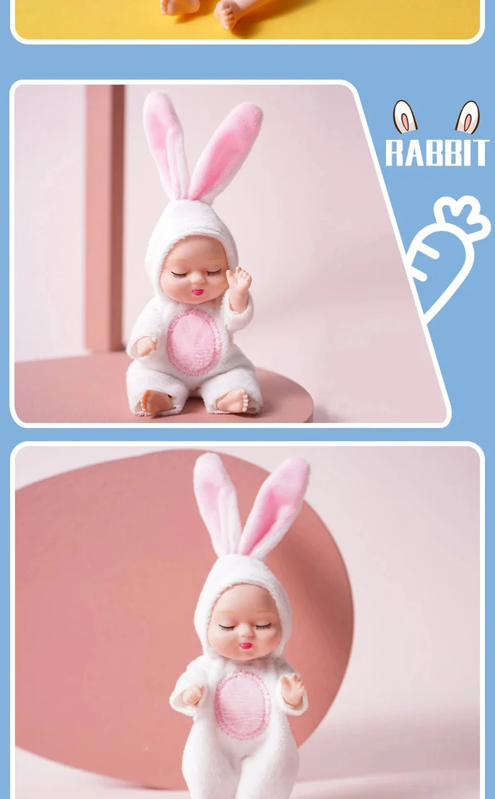 6-Piece Reborn Doll Kit – Mini Princess Sleeping Baby Dolls with Clothes & Accessories, Birthday Gift for Kids