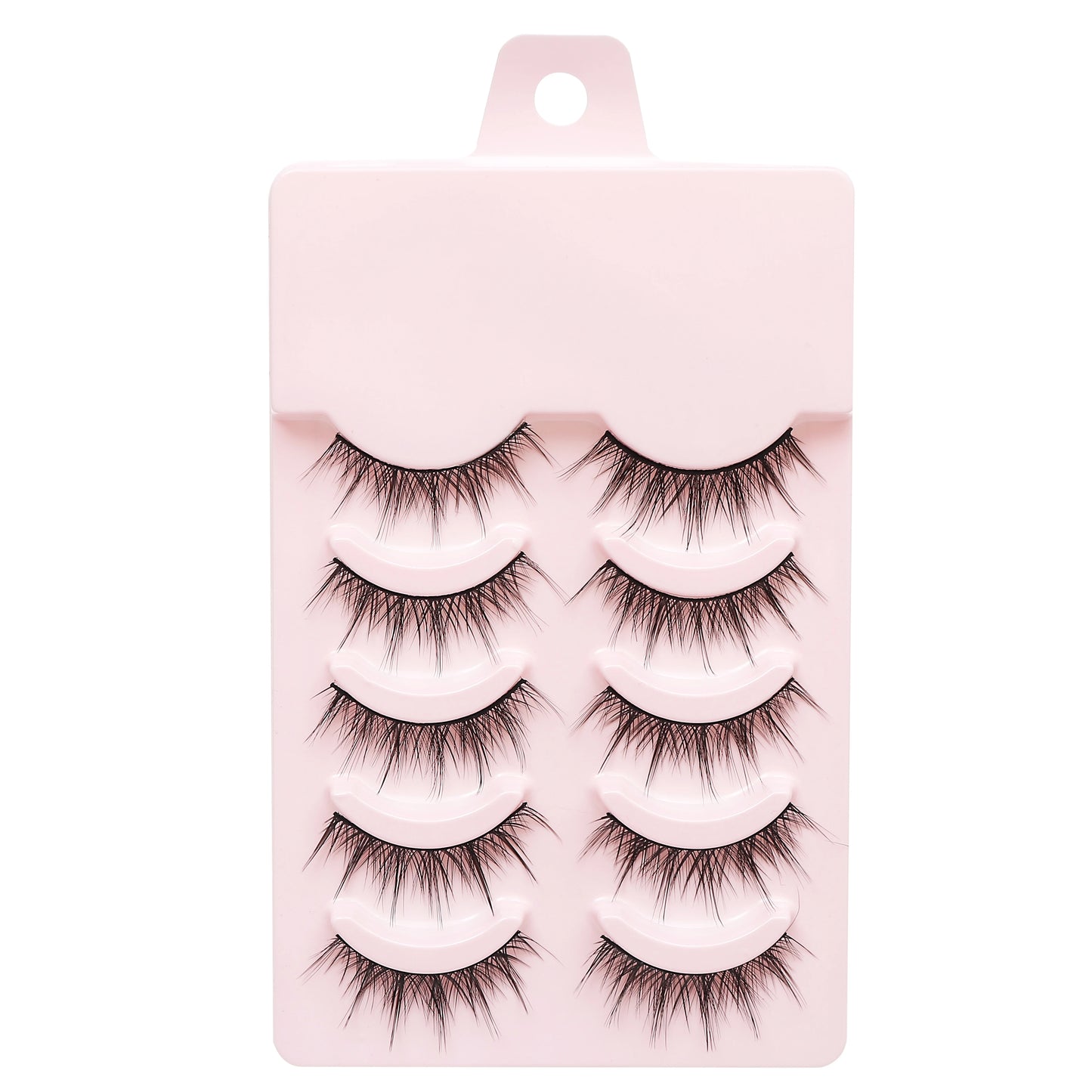 5 Pairs Manga Style Cosplay False Eyelashes – Soft Natural Short Mink Strip Lashes with Clear Band