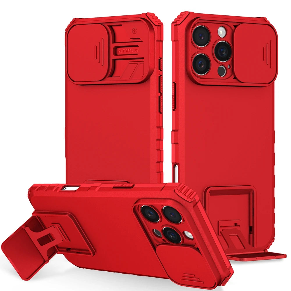 Slide Camera Protection Hard Case – Durable Plastic Phone Cover for iPhone 7 to 16 Series