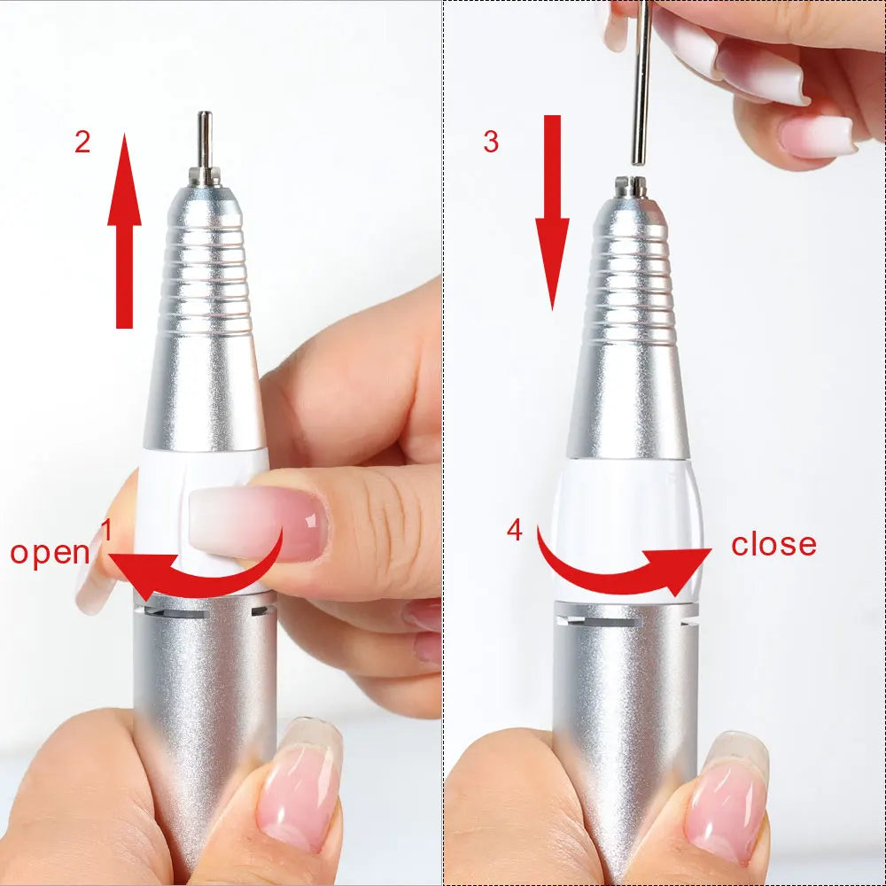 5-Pin Electric Nail Drill Pen Handpiece - Manicure & Pedicure File, Polish and Grinding Machine Accessory