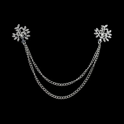 Fashion Gentleman Tassel Brooch – Men’s Suit & Shirt Lapel Pin with Chain, Pearl & Star for Wedding or Party