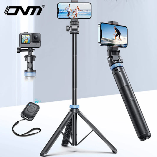 [Newest] Selfie Stick Tripod with Wireless Bluetooth Remote – For GoPro, Insta360, DJI Action Camera & Smartphones