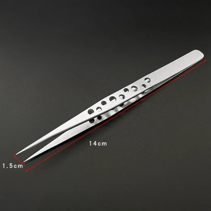 Precision Anti-Static Electronics Tweezers Set – Stainless Steel Curved & Straight Tip Forceps for Phone Repair & Industrial Use