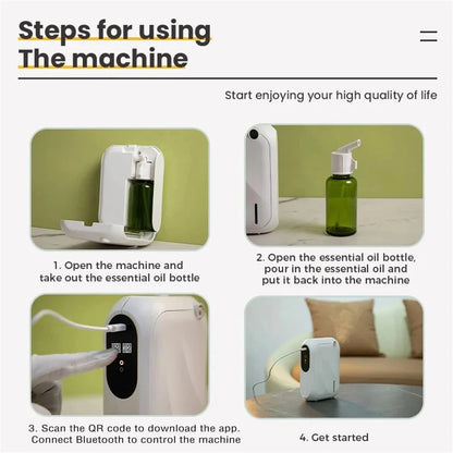 Aroma Diffuser Scent Machine – Bluetooth APP-Controlled Fragrance Distributor with 200m³ Coverage for Home