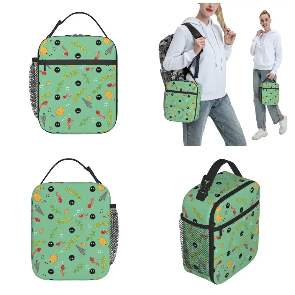 Totoro Miyazaki Anime Insulated Lunch Tote Bag – Portable Thermal Cooler for School & Office