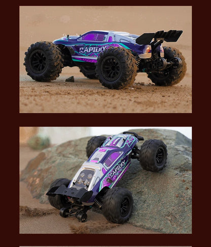 RC Off-Road 4x4 Brushless Car – 70KM/H High-Speed 1/16 4WD Monster Truck with LED Lights for Kids