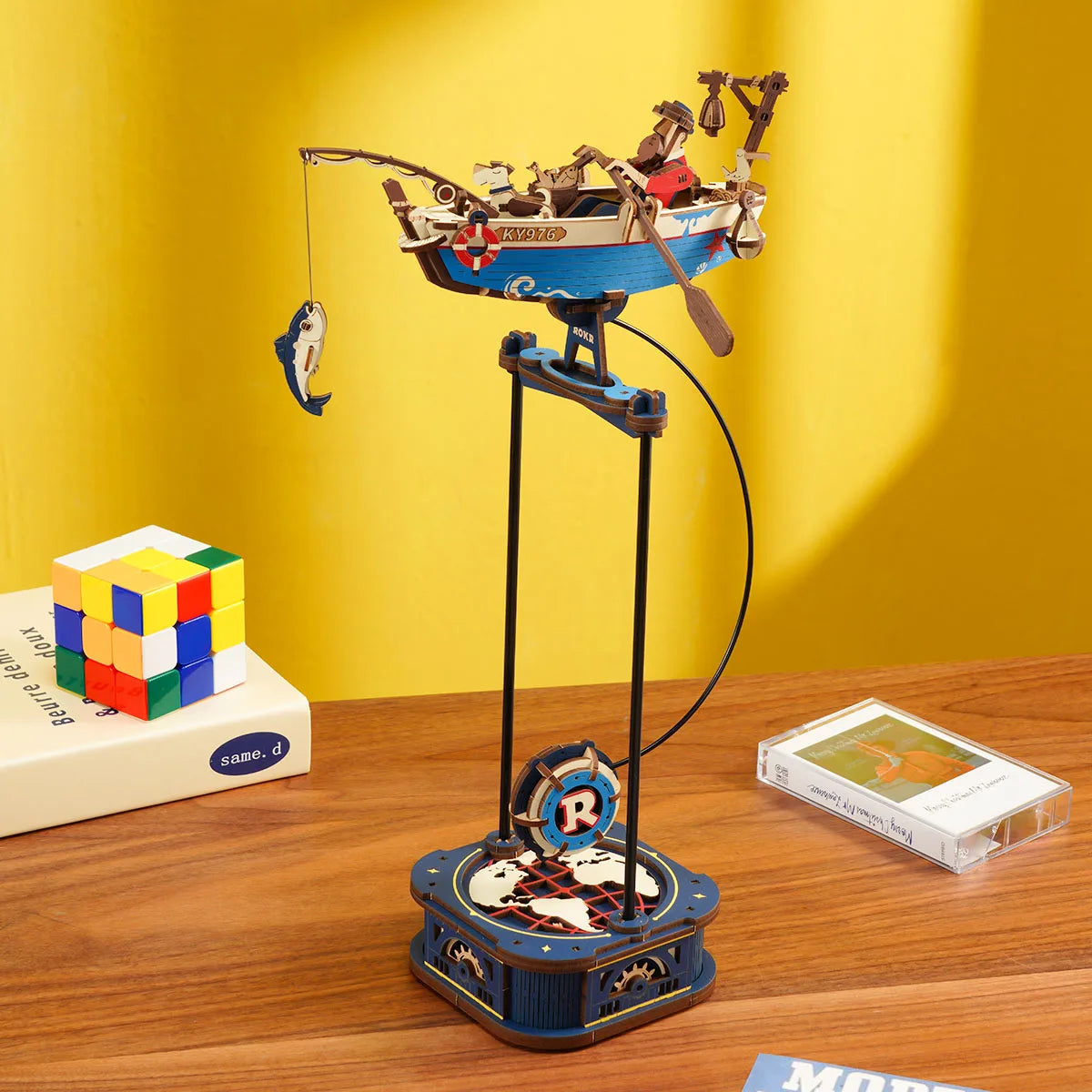 Robotime Rokr 3D Wooden Puzzle Kit – Gravity Swing, Sky Captain & Ocean Fisher Model Building Kit for Teens & Adults