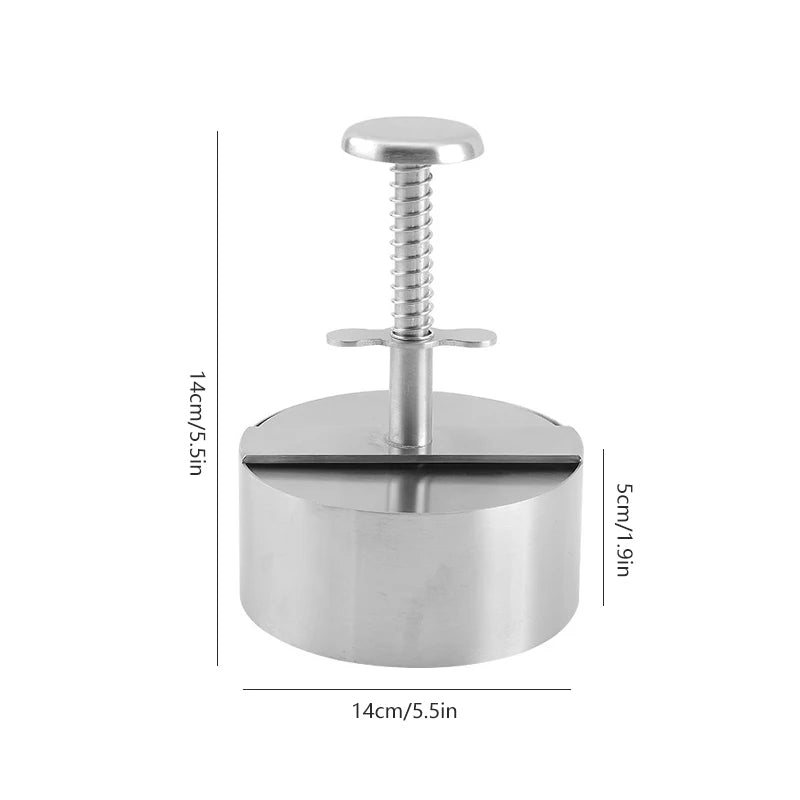 304 Stainless Steel Hamburger Press - Manual Burger Patty Maker for Grilling - Kitchen Meat Mold