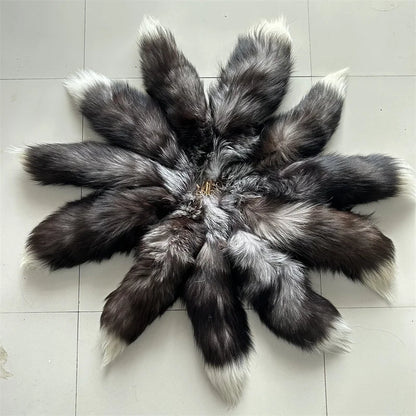 2024 Natural Fox Fur Tail Keychain – Chic Y2K Furry 40cm Keyring Accessory for Women’s Car Keys