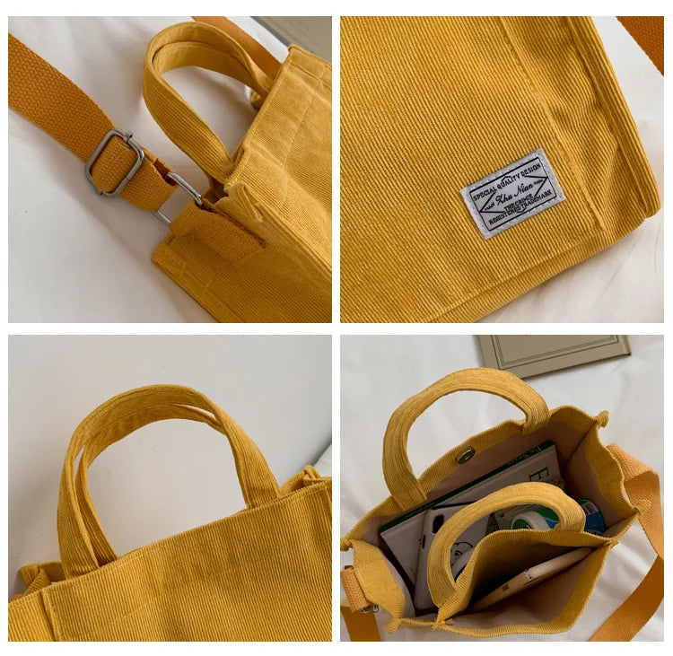 Rilibegan Shoulder Bag for Women - New Style Simple Corduroy, Large Capacity, Small Square Handbag, Trendy and Portable