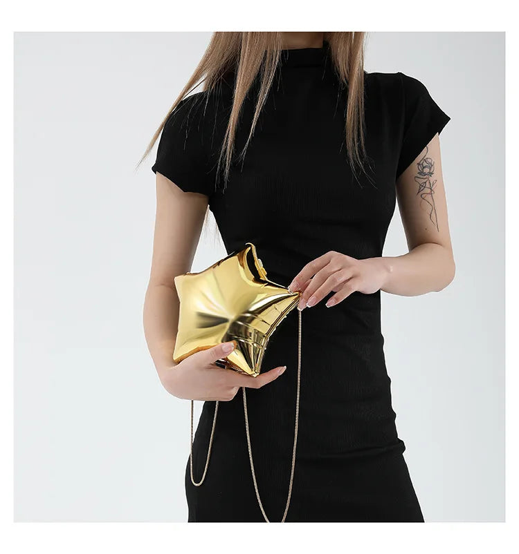 Acrylic Bright Five-Pointed Star Zero Wallet – 2025 Sweet Cool Spicy Girl Mini Party Bag, Candy Colored Banquet Purse