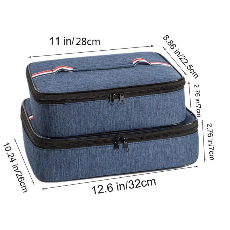 Large Capacity Insulated Lunch Box Bag: Portable Flat Tote for Working and Hiking - Food Delivery Cooler
