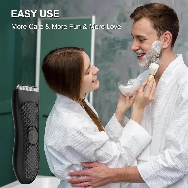 Men’s Electric Groin & Body Hair Trimmer – Rechargeable Clipper for Pubic and Intimate Areas Grooming
