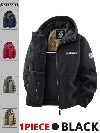 Men's Autumn & Winter Outdoor Hooded Jacket – Versatile Streetwear for Daily Wear, Travel, Parties, and Commuting