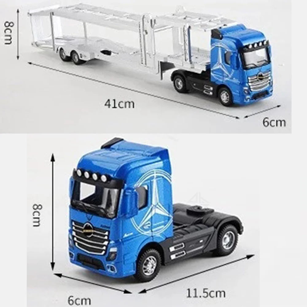 1:50 Large Diecast Alloy Truck Model – Pull-Back Container Toy with Sound & Light for Boys’ Gifts