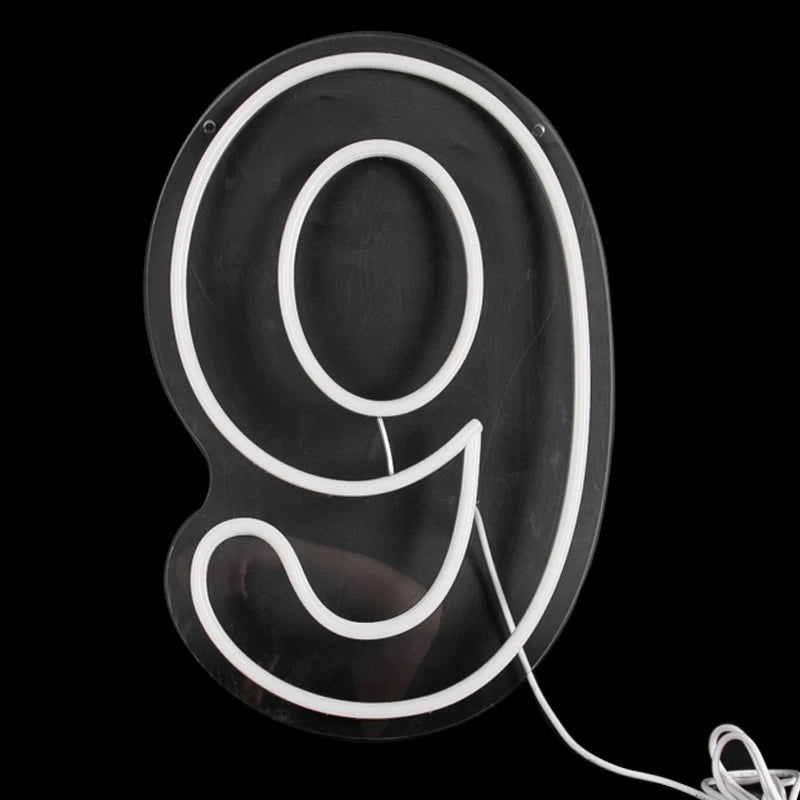 Numbers Neon Sign 0–9 – Acrylic LED Birthday, Wedding & Business Wall Decor with Switch