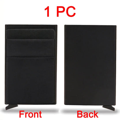 RFID Credit Card Holder for Men, Thin Slim Luxury Metal Mini Minimalist Wallet, Bank & ID Cardholder Case