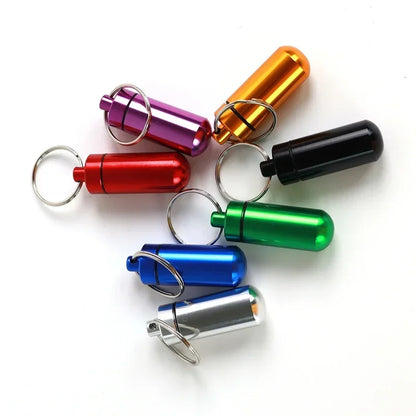 Mini Portable Pill Box – Waterproof Aluminum Case for Tablets, Vitamins, Fish Oils & Medicine Storage