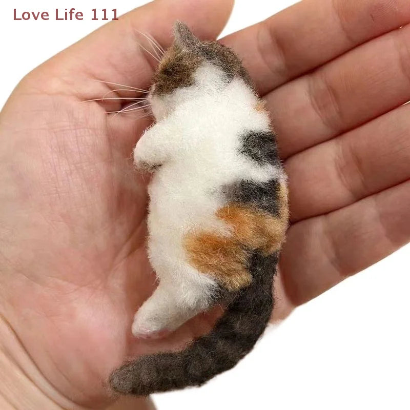 DIY Wool Needle Felting Kit - Handmade Sheep Felt Cat Craft Material Set for Beginners & Creative Gifts