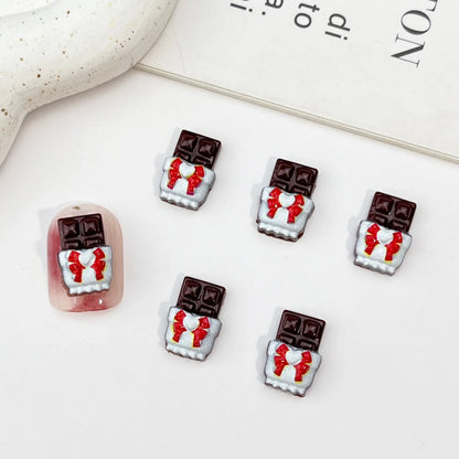50PCS Mini Resin Christmas Decorations – Cartoon Magic Wand, Chocolate Figurines for Cake, Popsicle, Nail Art, Scrapbook & DIY Crafts