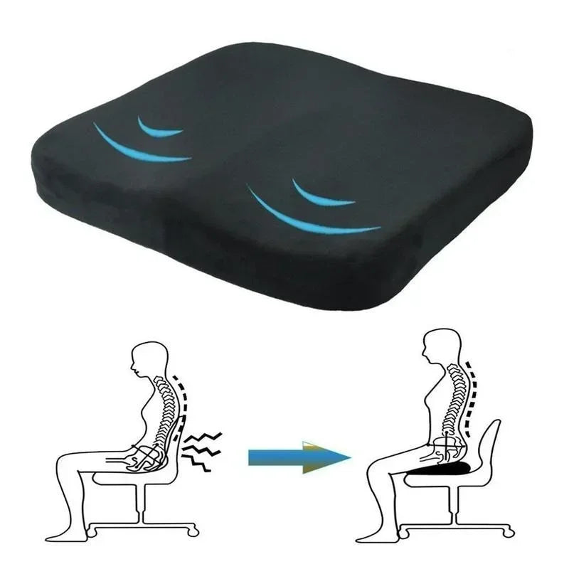 Orthopedic Memory Foam Coccyx Cushion – Non-Slip Tailbone & Sciatica Pain Relief Seat Pad for Office Chair & Car