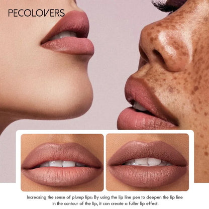 Waterproof Matte Lipliner Pencil – Long Lasting Red Contour Tint, Non-Stick & Moisturizing Lipstick in 12 Colors