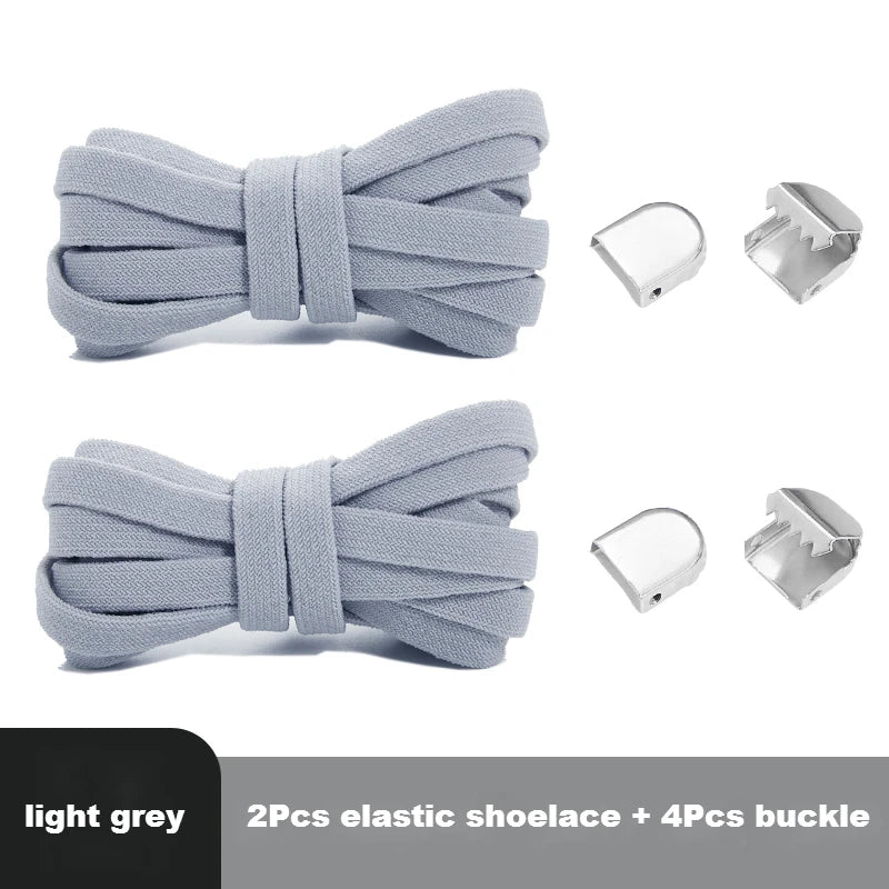 No-Tie 8MM Flat Elastic Shoelaces – Quick Sneakers Laces for Kids & Adults, Shoe Accessories