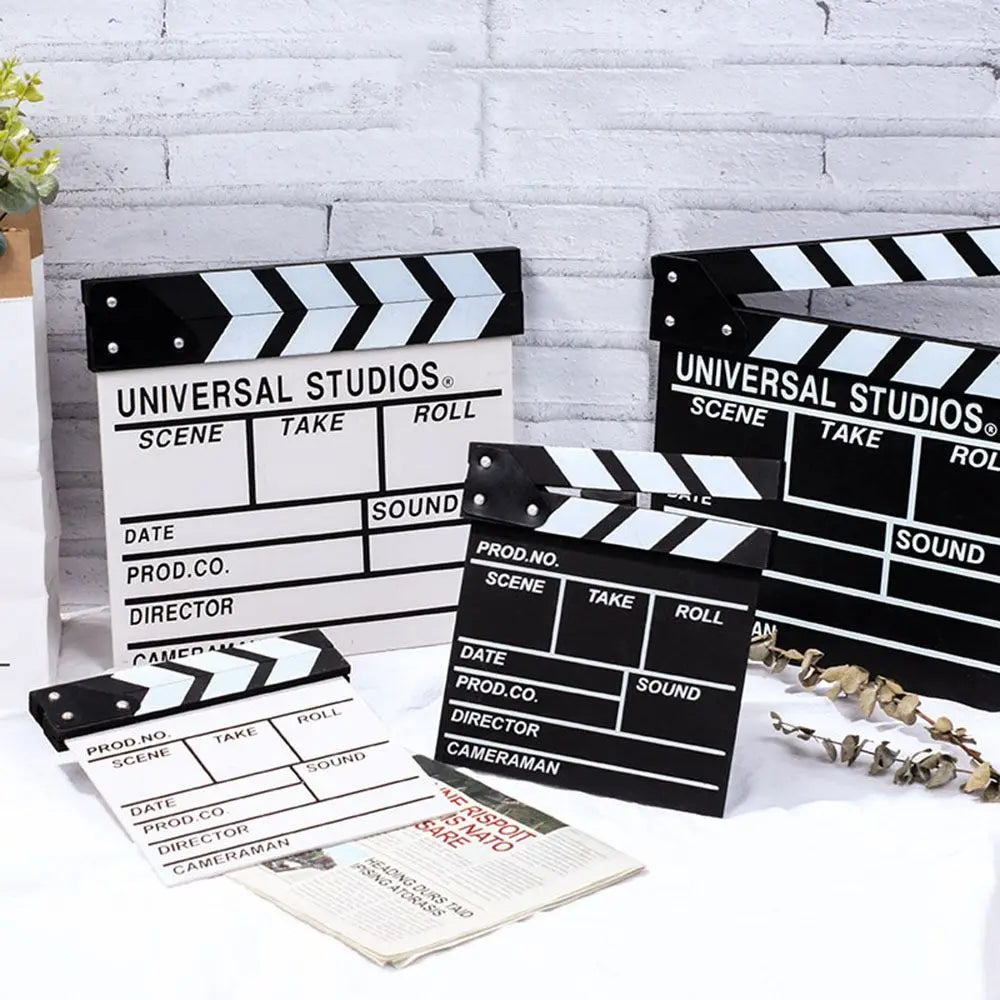 Wooden Director Clapperboard – Video Scene Prop for TV, Movie, and Vlog Recording – Stylish Hanging Decoration