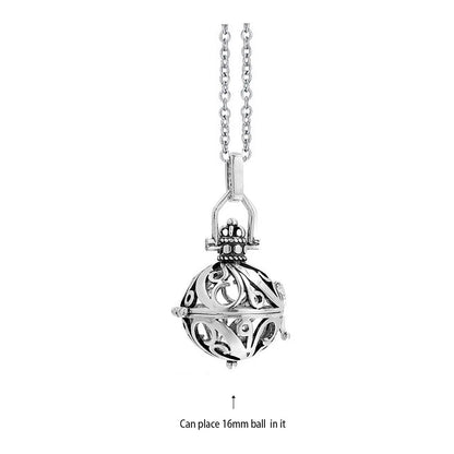 Vintage Mexico Angel Ball Chime Necklace – Antique Locket Aromatherapy Essential Oil Diffuser