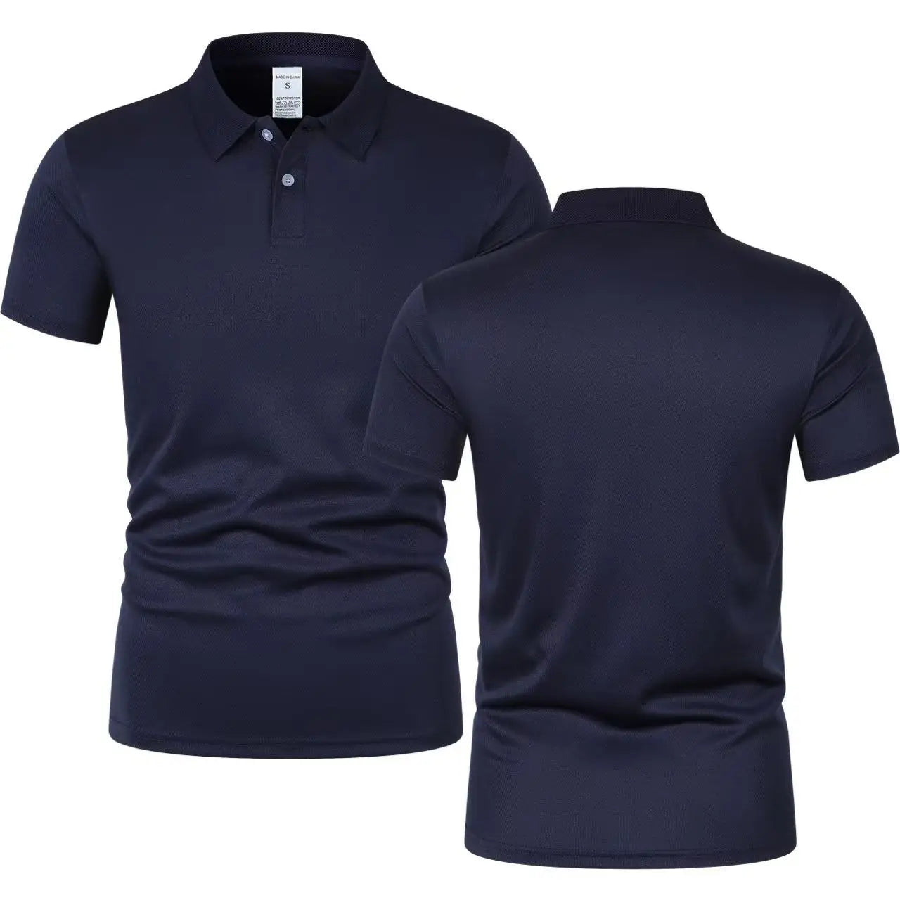 Men's Short Sleeve Polo Shirt - Solid Color Breathable Casual Oversized Summer Splice Top
