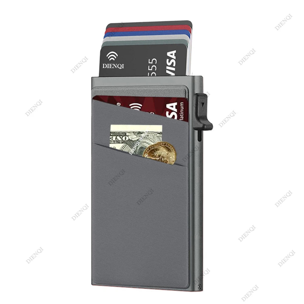 Anti-Theft RFID Aluminum Card Holder – Minimalist Smart Wallet Metal Case for Card Protection