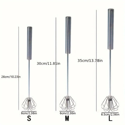 Stainless Steel Egg Beater – Durable Semi-Automatic Mixer for Effortless Egg, Cream & Batter Mixing for Kitchen Baking